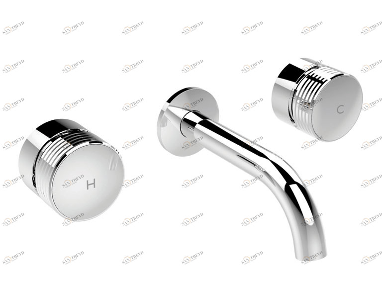 F5601L/5 Смеситель для раковины на 3 отверстия настенный FIMA CARLO FRATTINI Texture Collection 