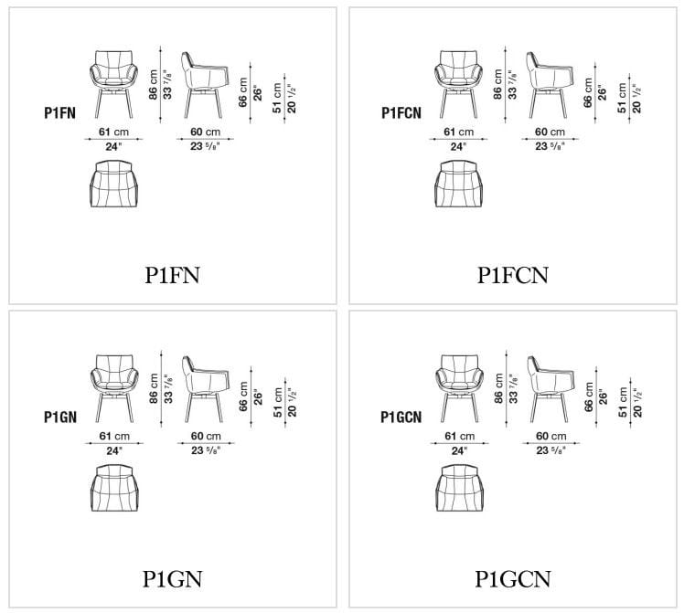 Кожаный стул с подлокотниками B&B Italia Husk ARCH-00007908 - Вид №1