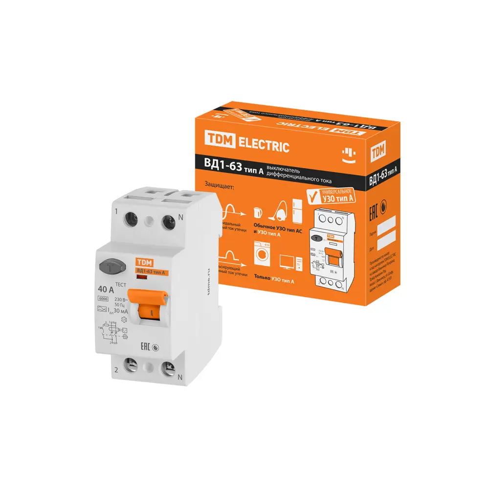 УЗО TDM Electric ВД1-63 — защита от поражения током и возгораний 89347150 STLM-1119603 - Вид №5