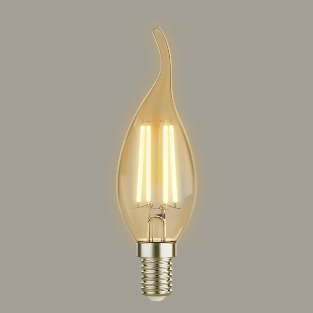 Лампа светодиодная Lexman Candle CF35 E14 220-240 В 4.5 Вт янтарная 470 лм теплый белый свет 82991693 STLM-2160356 