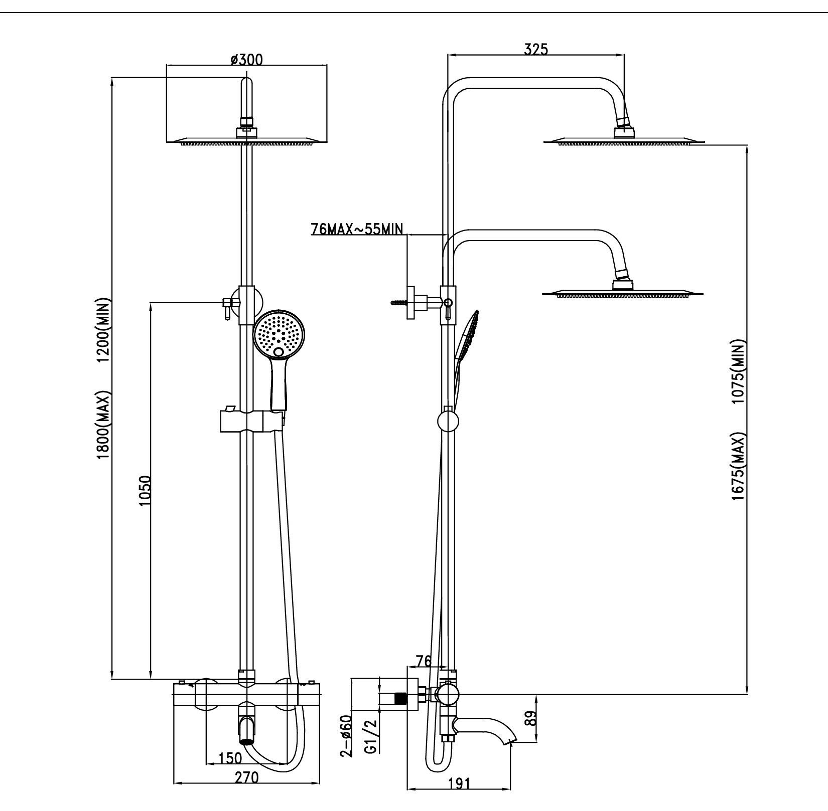 LT-302 Душевая система с термостатическим смесителем LAB.Space  - Вид №2