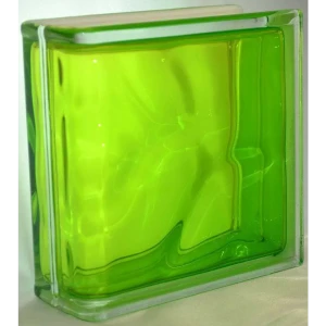 Стеклоблок Vitrablock Волна 11,9x11,9x8 см цвет тархун 88961726 STLM-2064071