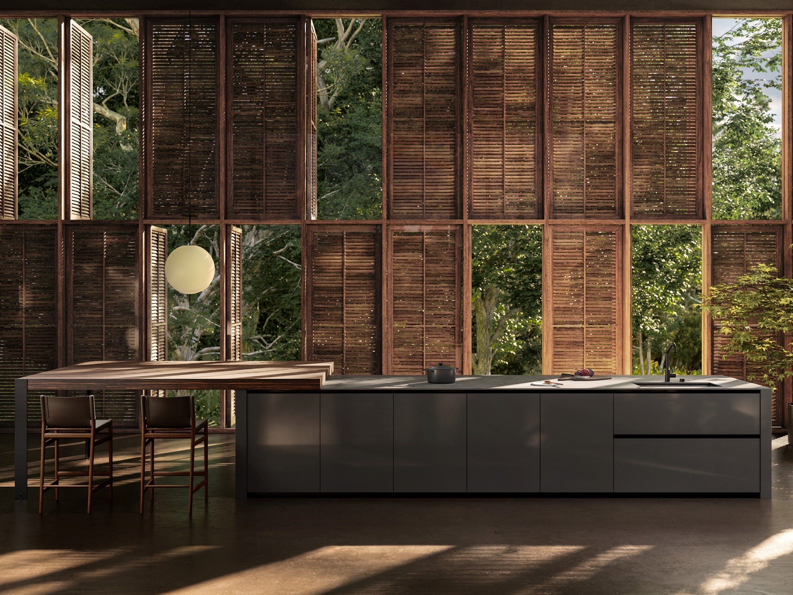 Деревянная кухня на заказ с островом Boffi Case 5.0 ARCH-00026957