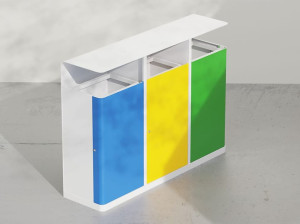 Корзина для мусора из оцинкованного листового металла для раздельного сбора