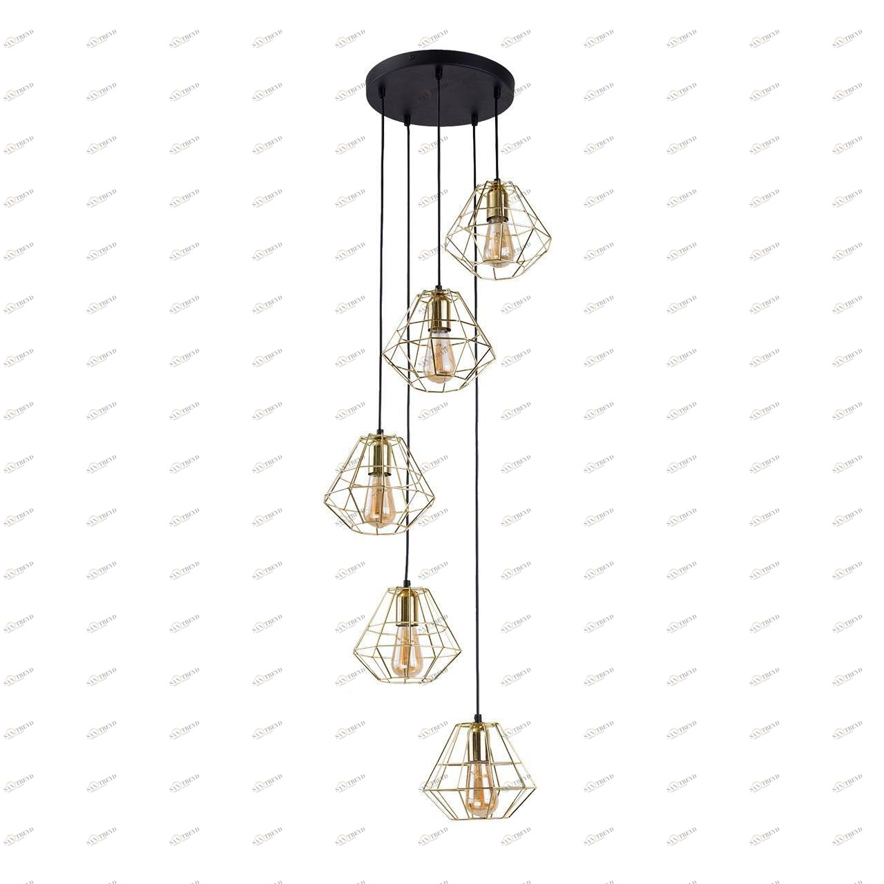 Подвесной светильник металлический золотой Diamond Gold 2576 TK LIGHTING ДИЗАЙНЕРСКИЕ, КАСКАДНЫЕ 00-3889597 Золото;прозрачный 