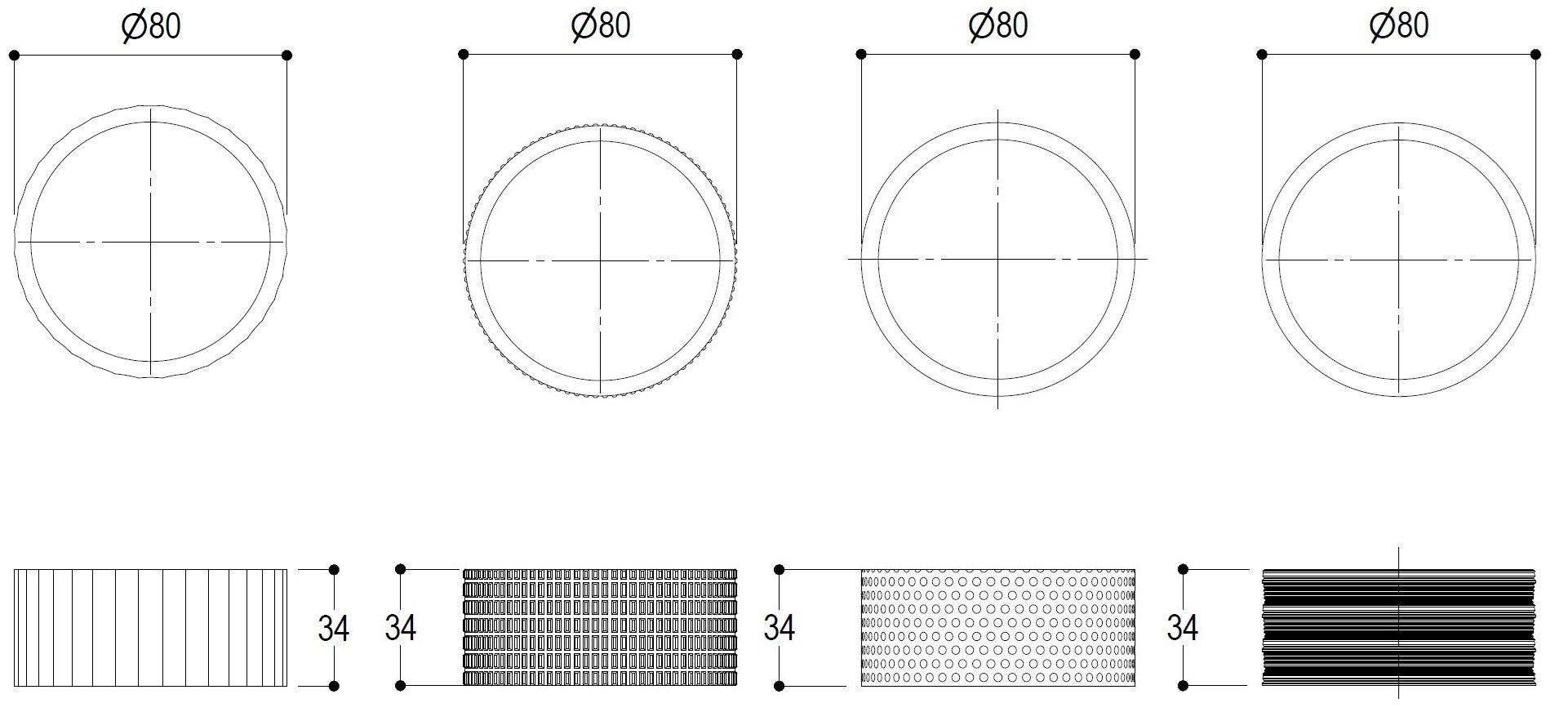 Латунная боковая насадка для душа Ritmonio Diametro35 Wellness отпечатки пальцев ARCH-00043916 - Вид №14