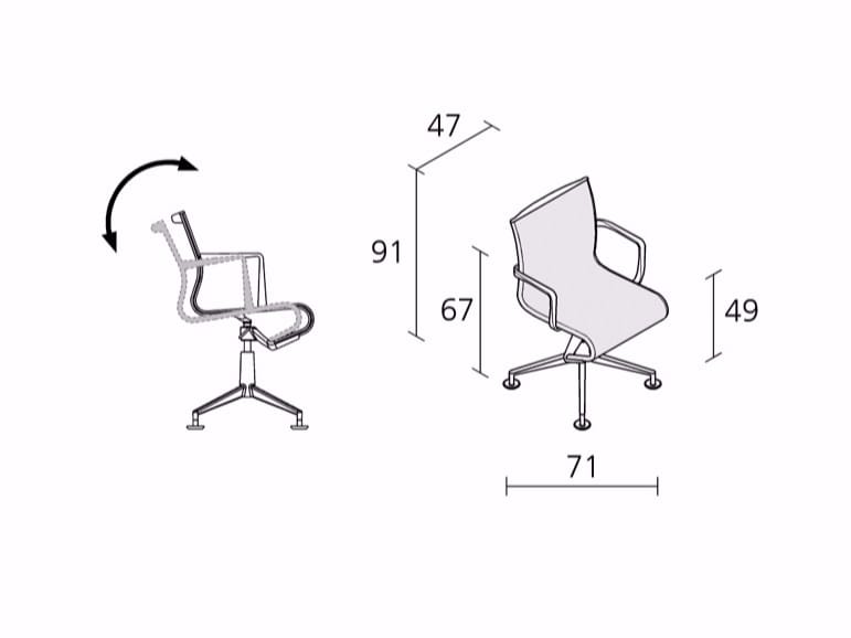 Поворотный операционный офисный стул с подлокотниками Alias рамка ARCH-00063095 - Вид №2