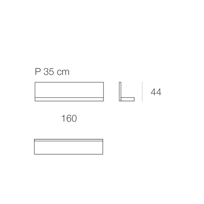 LI16/44X500 Полки Line Adriani e Rossi белый  - Вид №2