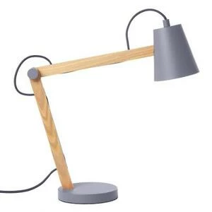Лампа настольная Play, серая матовая, ясень, серый шнур