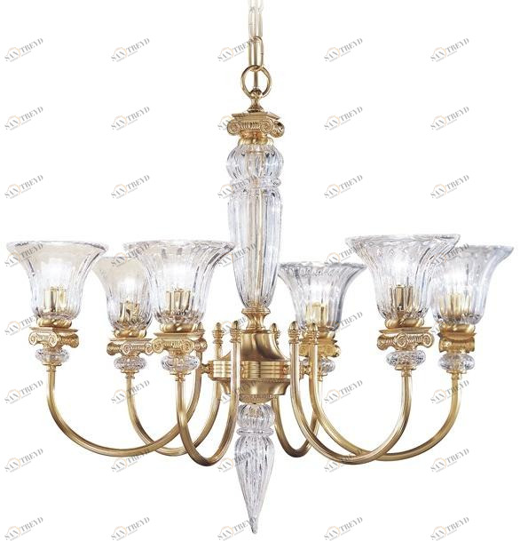 Possoni Illuminazione Атласная люстра из чистого золота с хрусталем Natascia 27077/6 