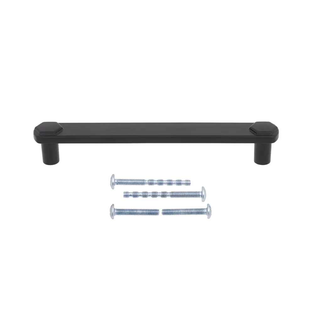 86899825 Ручка-скоба мебельная Kooning ЦАМ 128 мм цвет матовый черный STLM-1011742 PALLADIUM  - Вид №1