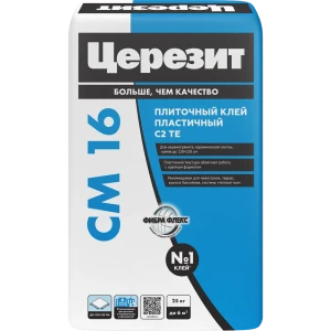 ЦЕРЕЗИТ CM 16 — пластичный клей для крупноформатной плитки и керамогранита 25 кг 82040396