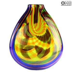 4395 ORIGINALMURANOGLASS Ваза Подсолнух - Афро Челотто - муранское стекло OMG 34 см