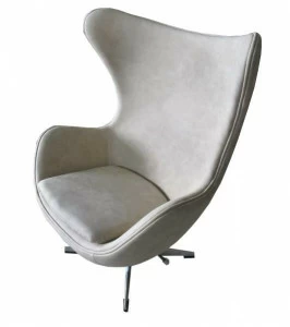 Кресло мягкое с ушами бежевое матовое с состариванием Egg Chair BRADEX HOME  00-3974052 Бежевый