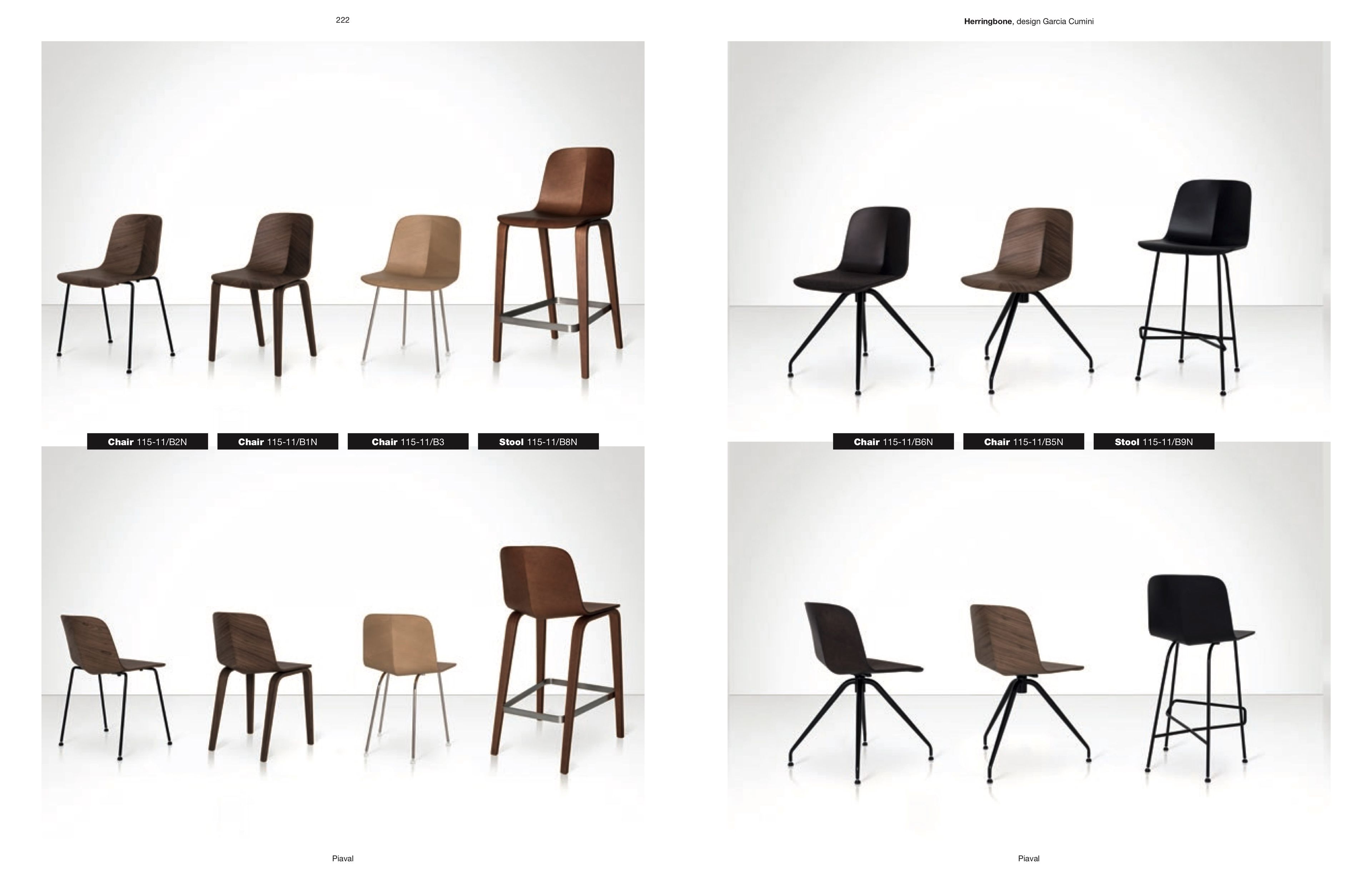 Стул из стали и дерева PIAVAL Herringbone-Contract ARCH-00007697 - Вид №1