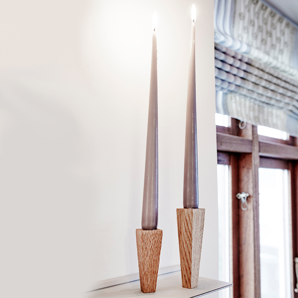 989801 Магнитные подсвечники для высоких свечей (темный дуб) 3x9/3x12см, набор 2шт;LIND DNA  - Вид №1