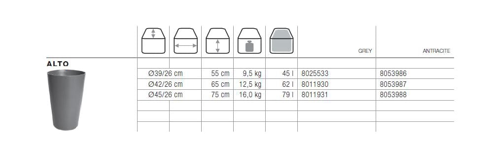 Бетонный высокий садовый горшок SWISSPEARL Softline ARCH-00042820 - Вид №2