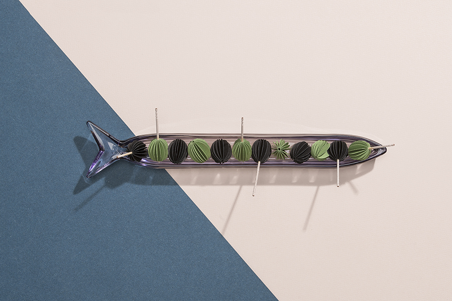 DYCADAQSO Блюдо сервировочное стеклянное cadaqu?s 36.5 см, синее Doiy  - Вид №1