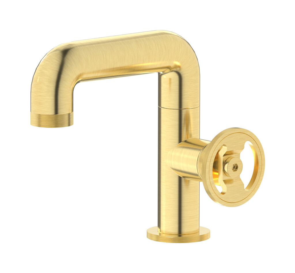 Смеситель для раковины на 1 отверстие в комплекте с донным клапаном WE ARE IB b1200is Brushed Pale Gold Bold