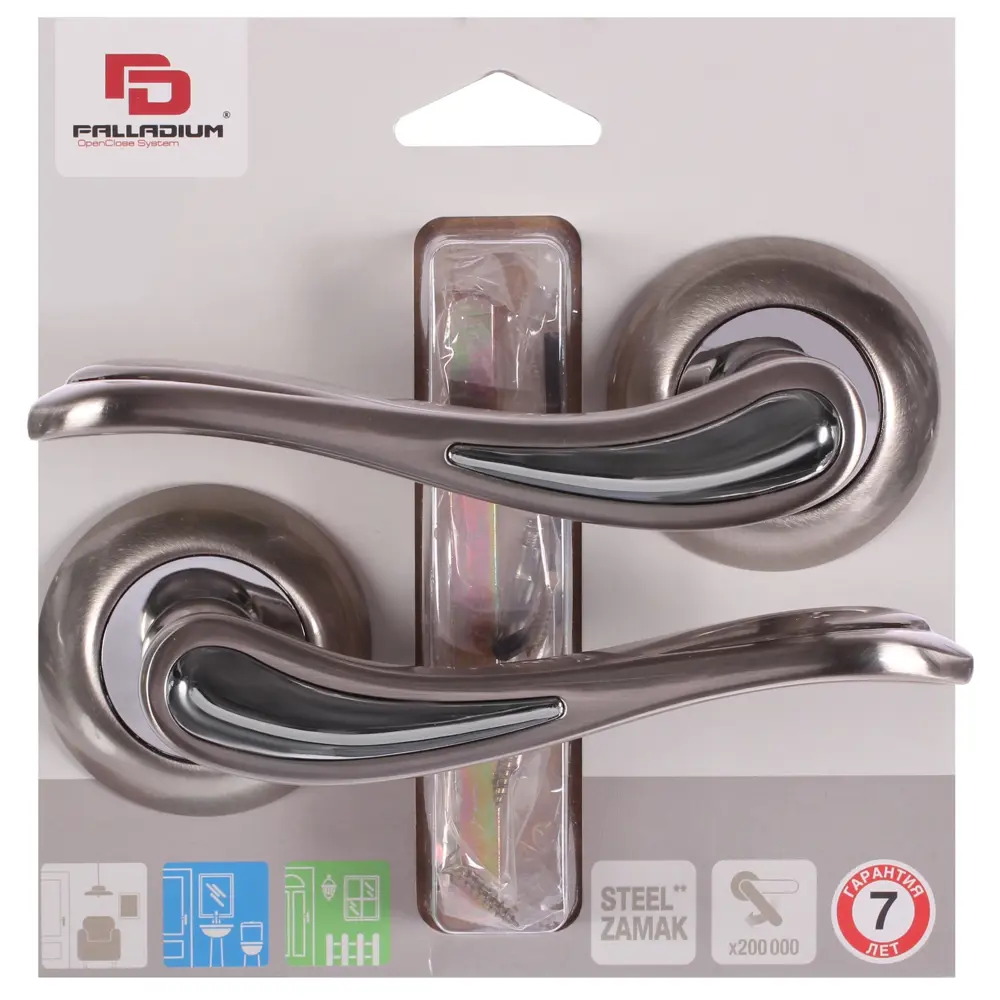 Дверные ручки Palladium Sofia SN/CP, без запирания, цвет серебро 82004492 STLM-2183503  - Вид №3