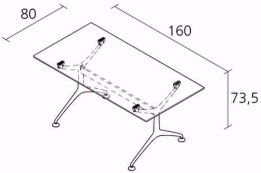 Alias Прямоугольный стол из алюминия и стекла Frametable sun-id-1428874 - Вид №4