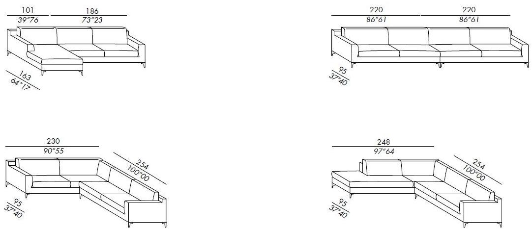 Meridiani Модульный тканевый диван с шезлонгом Prince sun-id-1423531 - Вид №5