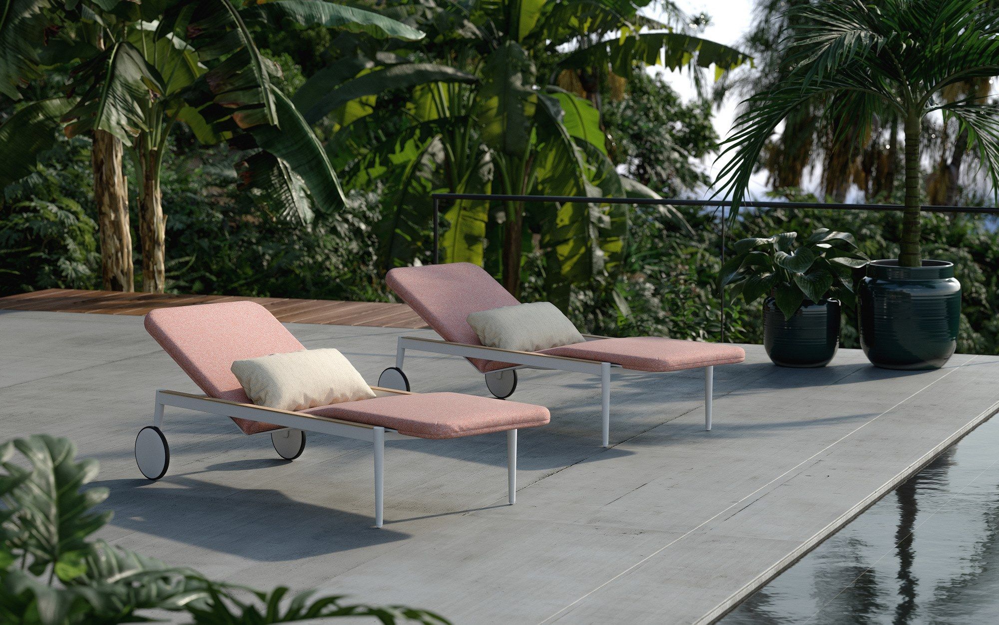 Шезлонг с откидной спинкой Batyline® с колесами Royal Botania Styletto ARCH-00027925 - Вид №1
