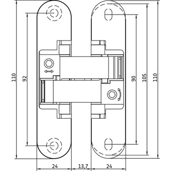 Петля скрытого монтажа Anselmi AN 150 3D ALU Santreyd LK01-1012 - Вид №1