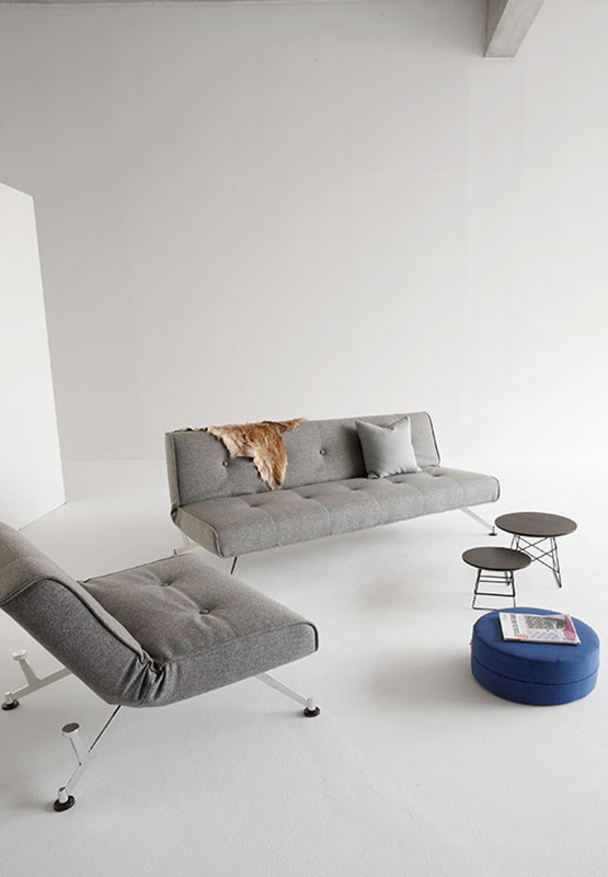 Кресло Clubber с хромированными ножками, серо-черное Innovation Living CLUBBERCH1 - Вид №1