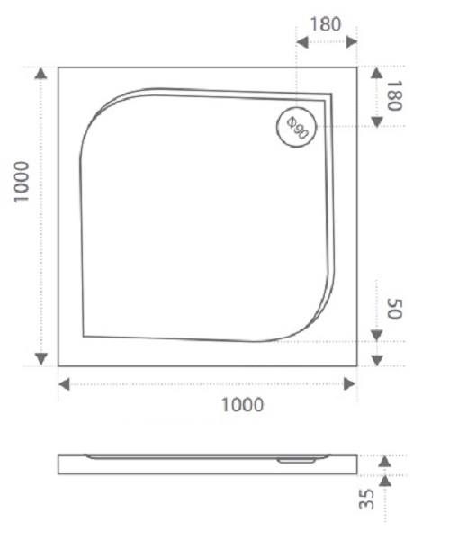 ЛП00030 Поддон Bas Квадро Santreyd - Вид №1