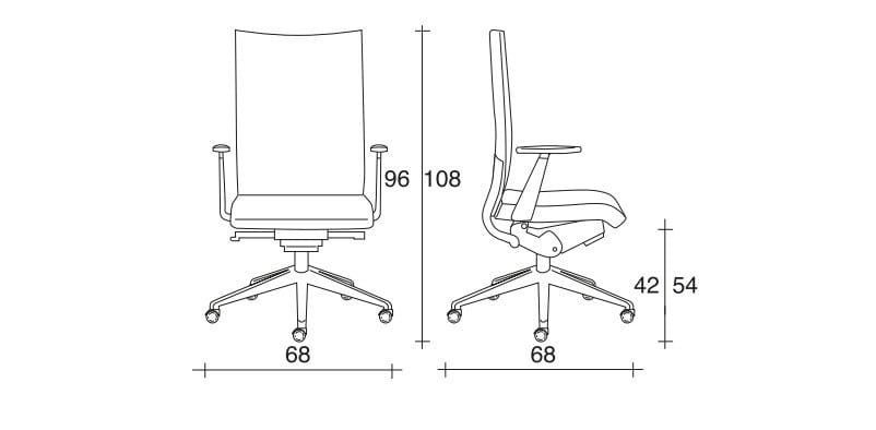 Кожаное офисное кресло с колесами и подлокотниками с 5 спицами TALIN Avia ARCH-00072866 - Вид №2