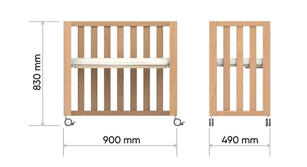 Приставная кроватка Bed Co-sleep серая ELLIPSE ELLIPSE BED 351608 Серый Santreyd  - Вид №2