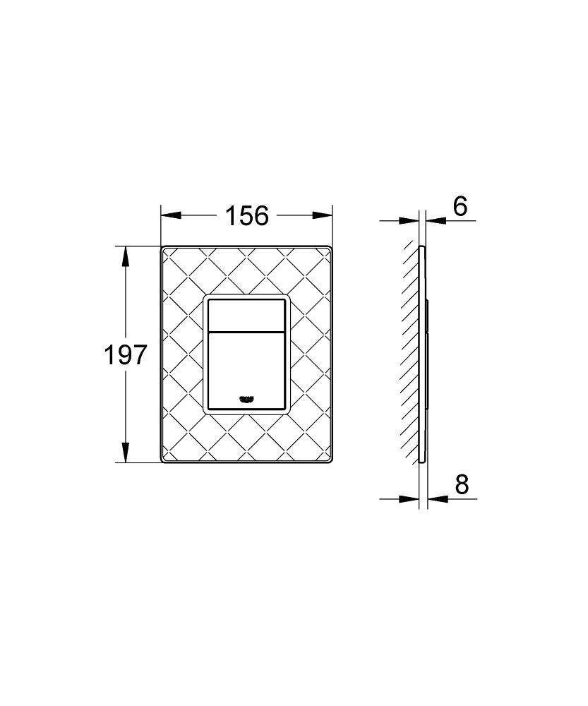 38913XM0 Панель смыва для унитаза Grohe Skate Cosmopolitan тёмно-красный - Вид №1