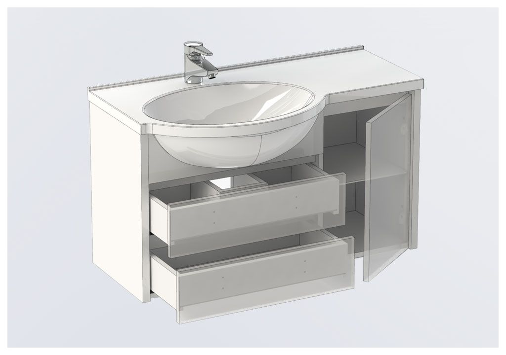 Тумба с раковиной Aquanet Лайн 90 L белый 0016493600165033 - Вид №4