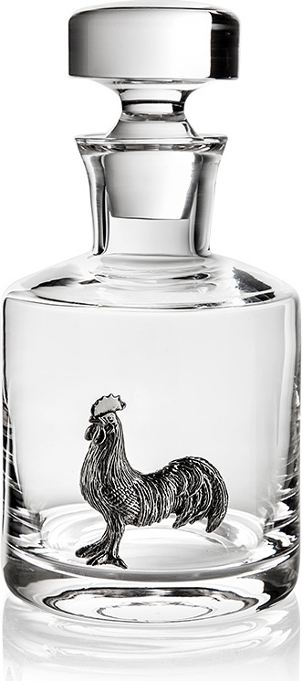 10601054 Wutschka Набор из графина для виски 0,75л и двух стаканов для виски 200мл "Петух" Хрусталь 