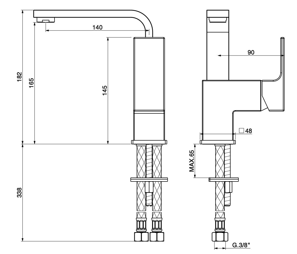 Однорычажный смеситель для раковины GATTONI Kubik ARCH-00065015 - Вид №2