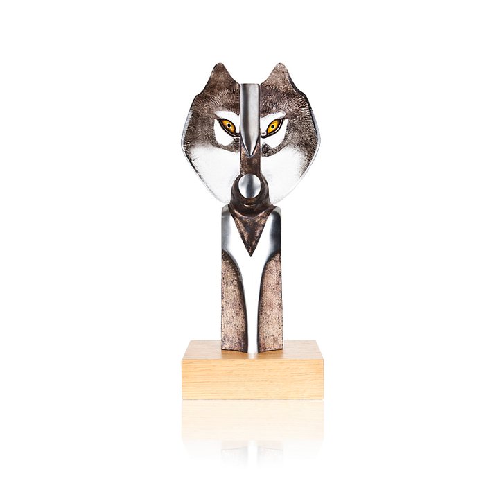 68123 Скульптура "Волк", серая/коричневая, 480 мм Maleras 