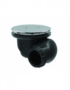 577600 000 00  Сифон для душевого поддона Д. 90 мм, круглая металлическая крышка, выход с поворотом на 180 °, NC, хромированный Valentin Хром