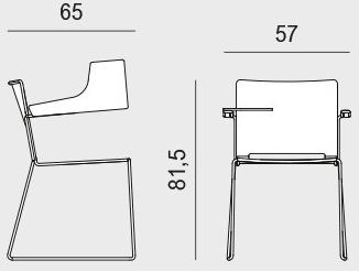 Viganò Стул для конференций Sled из ткани с клапаном Daisy sun-id-1461608 - Вид №4