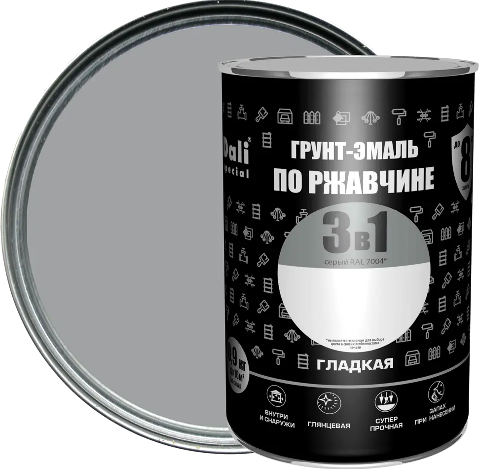 Грунт-эмаль 3 в 1 Dali - универсальная защита металла от коррозии 83372446