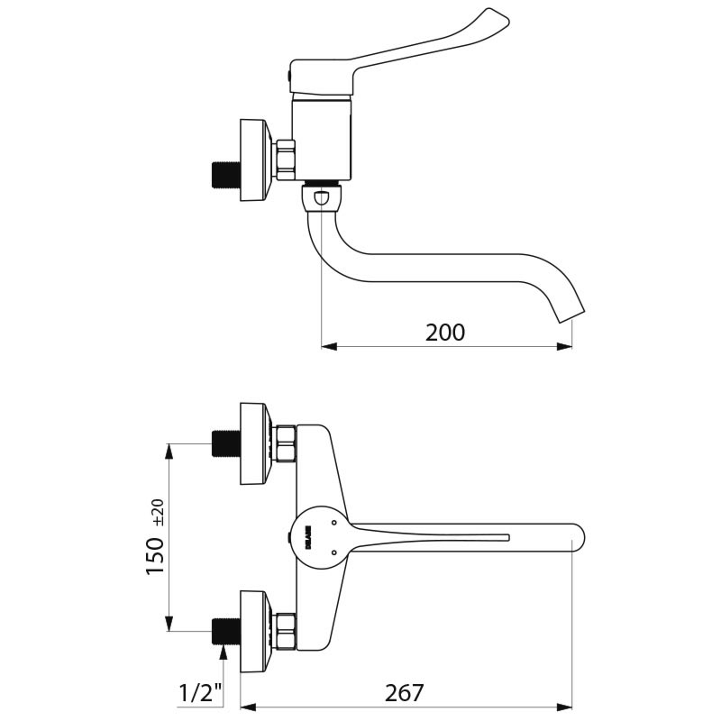 2519L Механический смеситель для мойки DELABIE  - Вид №1