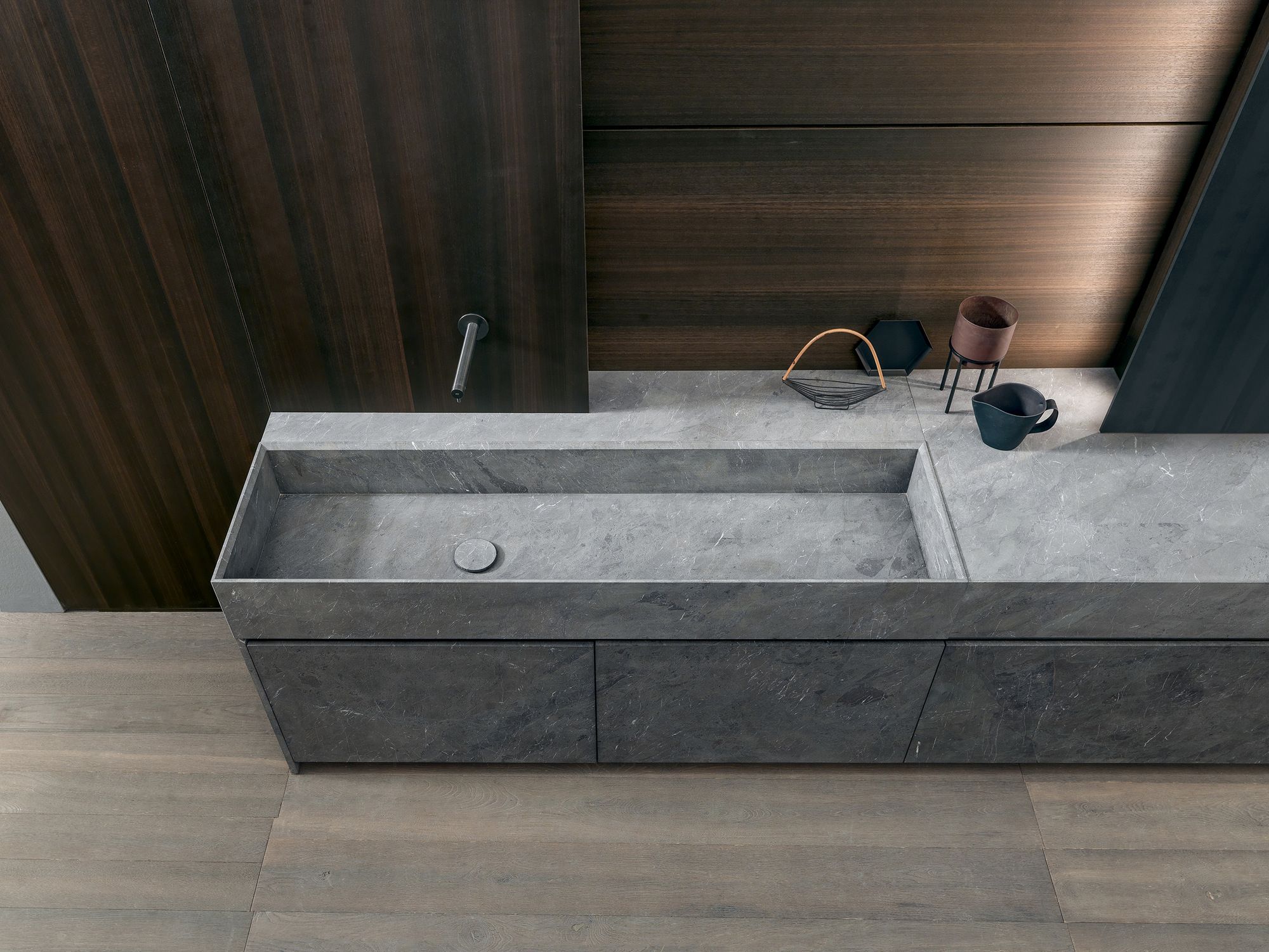 Кухня с каменным островом и эвкалиптовым шпоном MODULNOVA Blade Lab ARCH-00136930 - Вид №8