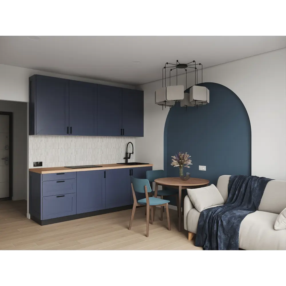 Фасад-витрина кухонного шкафа Котлас 40x77 см KONSENSA Стекло цвет синий 89409654 STLM-2051745 - Вид №8