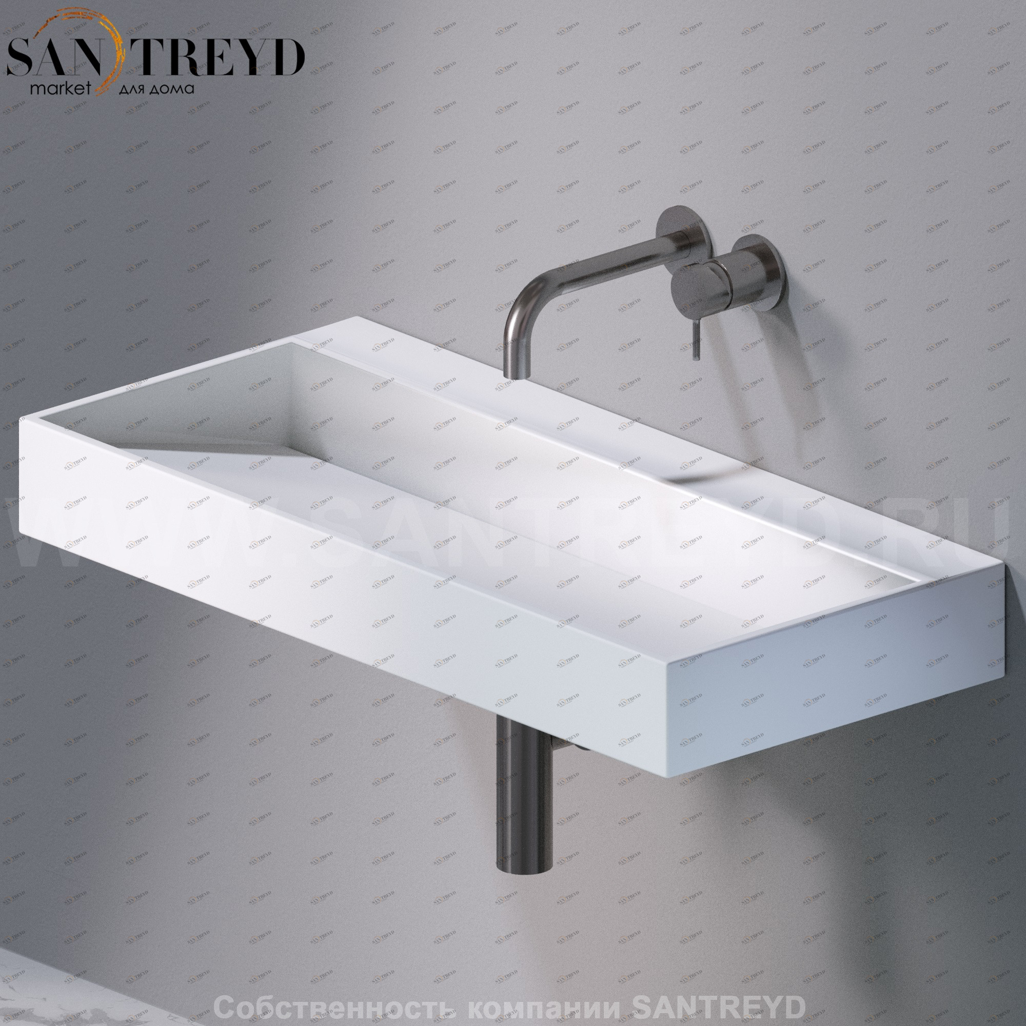 L011T1RPV4.101 Подвесная раковина настенная прямоугольная A. e T. Italia P35 белая AeT ITALIA