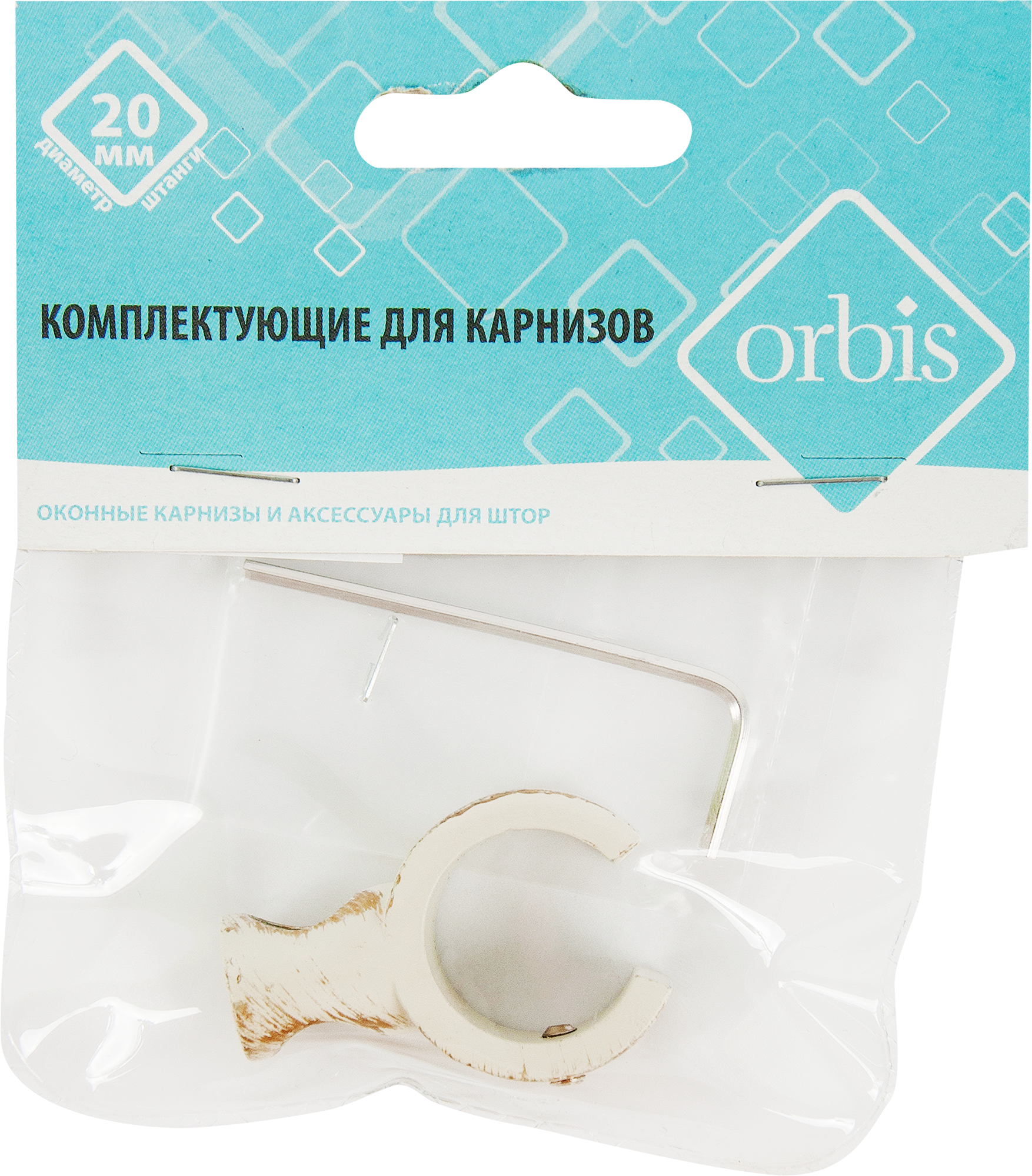 Держатель ORBIS для третьей шторной штанги белый антик 15089319 STLM-0005376 - Вид №1