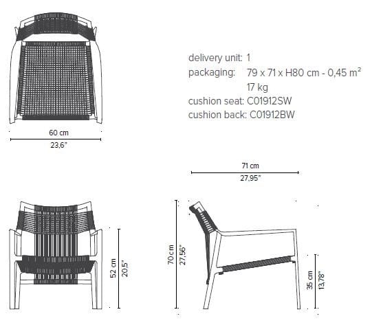 Садовое кресло Canax® с подлокотниками TRIBÙ Nodi ARCH-00127380 - Вид №12
