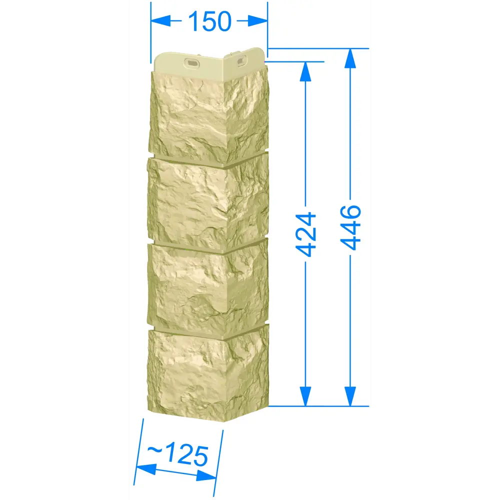 86273087 Угол наружный под камень Döcke цвет кешью STLM-1546012  - Вид №1
