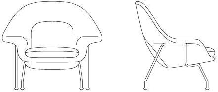 KNOLL Кресло из ткани с подлокотниками Womb™ sun-id-1425164 - Вид №11