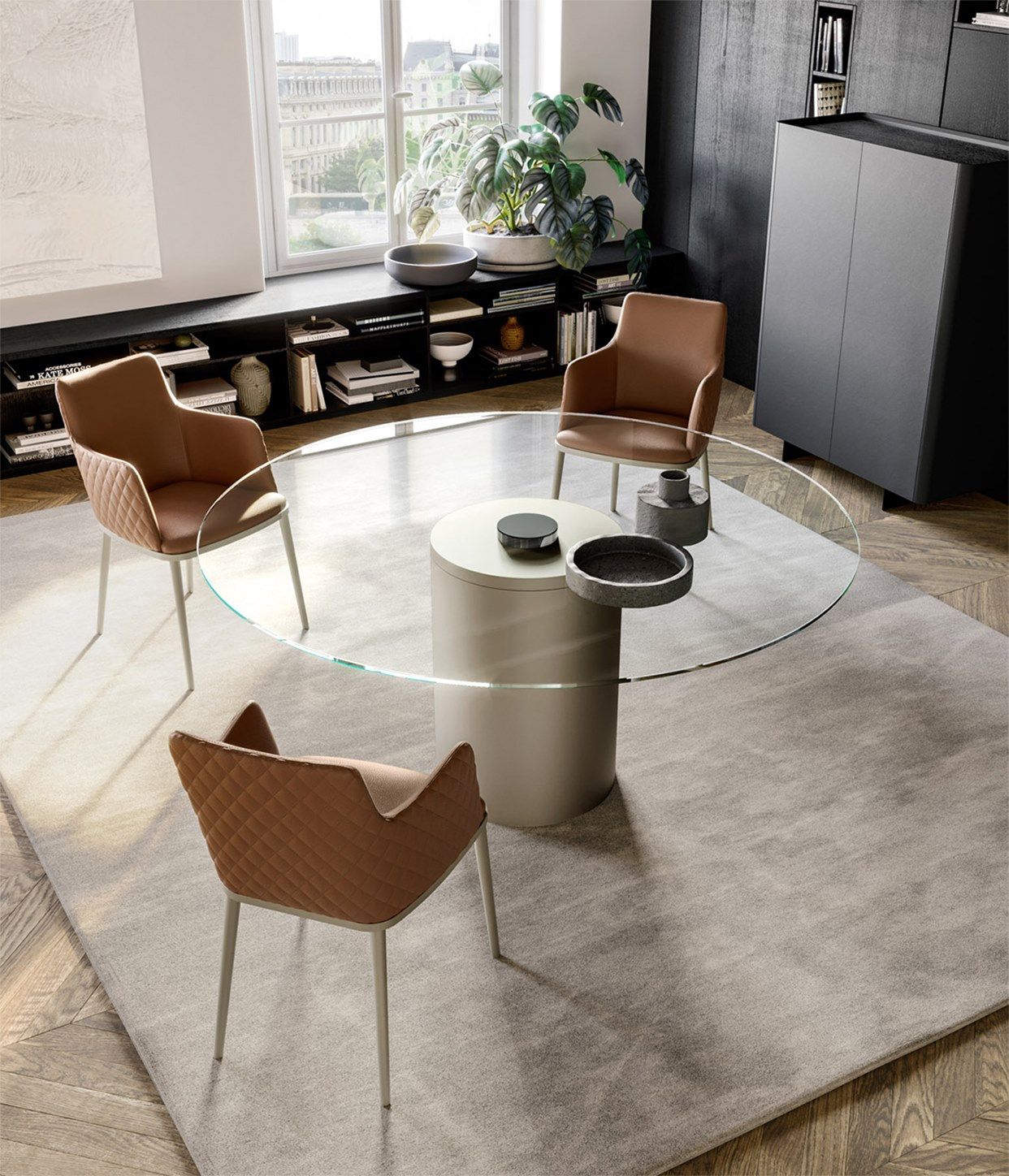 Круглый Хрустальный стол с металлическим основанием EFORMA Cilindro ARCH-00087419 - Вид №2