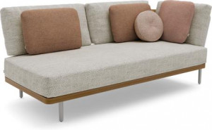 MNST1201 Левое угловое двойное сиденье кремень teak Manutti Flex